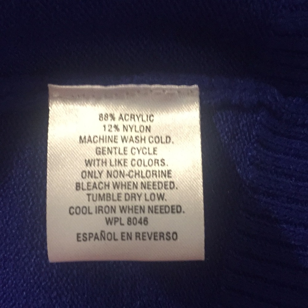 JM Collection Long Royal Blue open front Cardigan - Picture 6 of 6